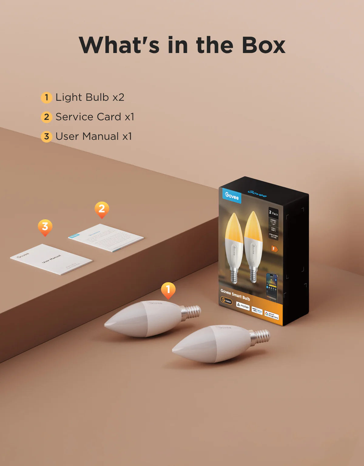 Govee Smart E14 Dimmable LED Light Bulbs