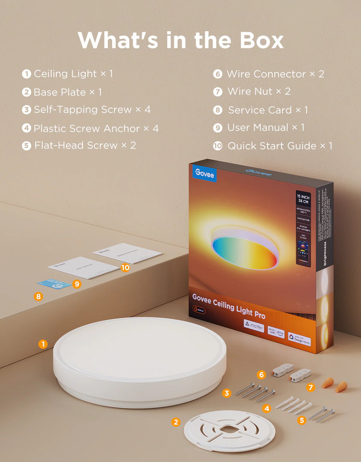 Govee 18-Inch RGBICWW Smart Ceiling Light Pro