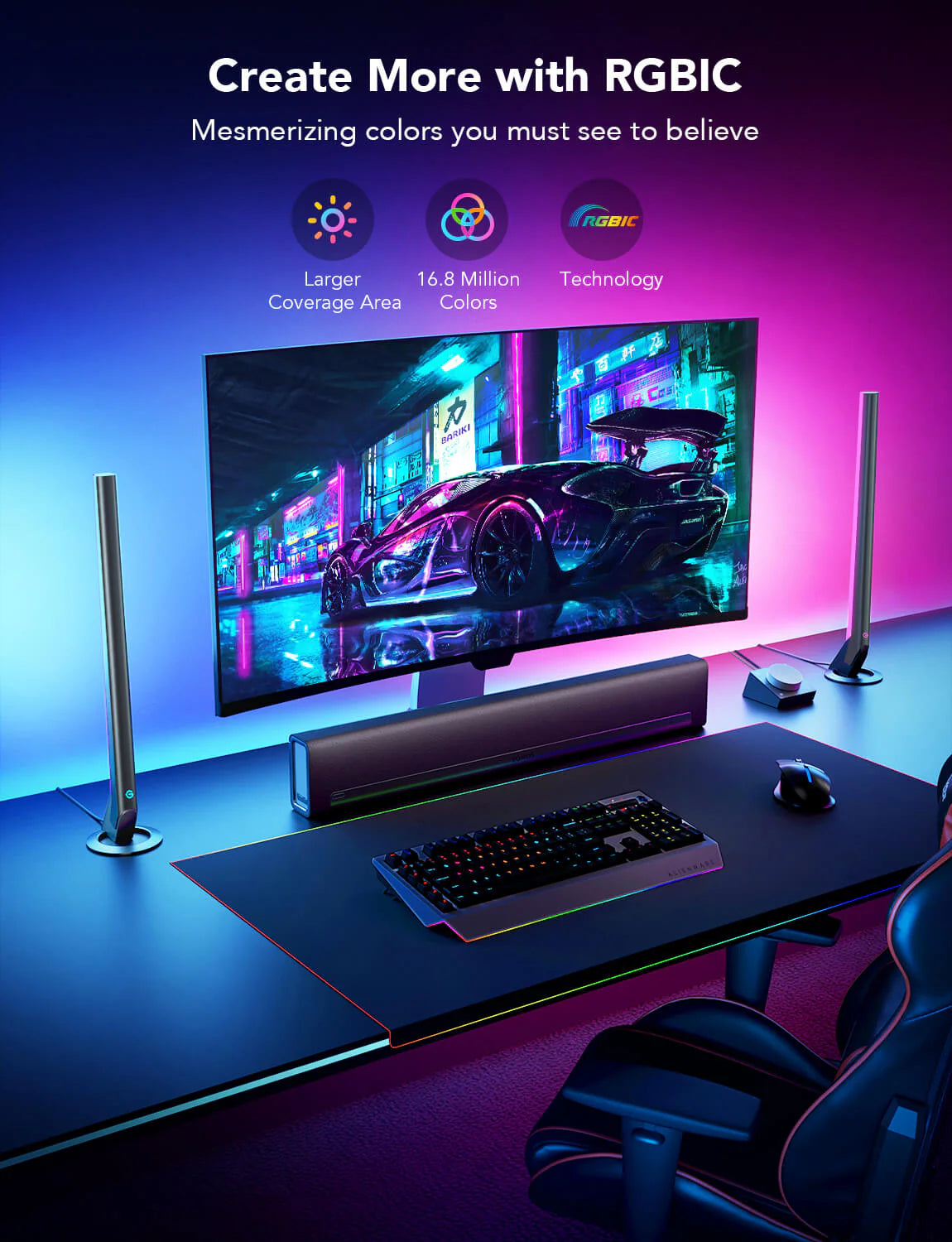 Govee RGBIC Wi-Fi Gaming Light Bars with Smart Controller – dbgtech Store