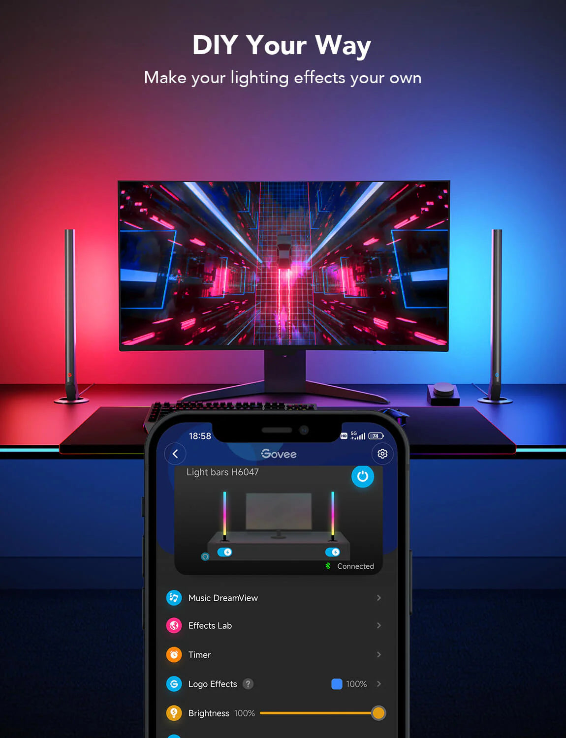 Govee RGBIC Wi-Fi Gaming Light Bars with Smart Controller – dbgtech Store