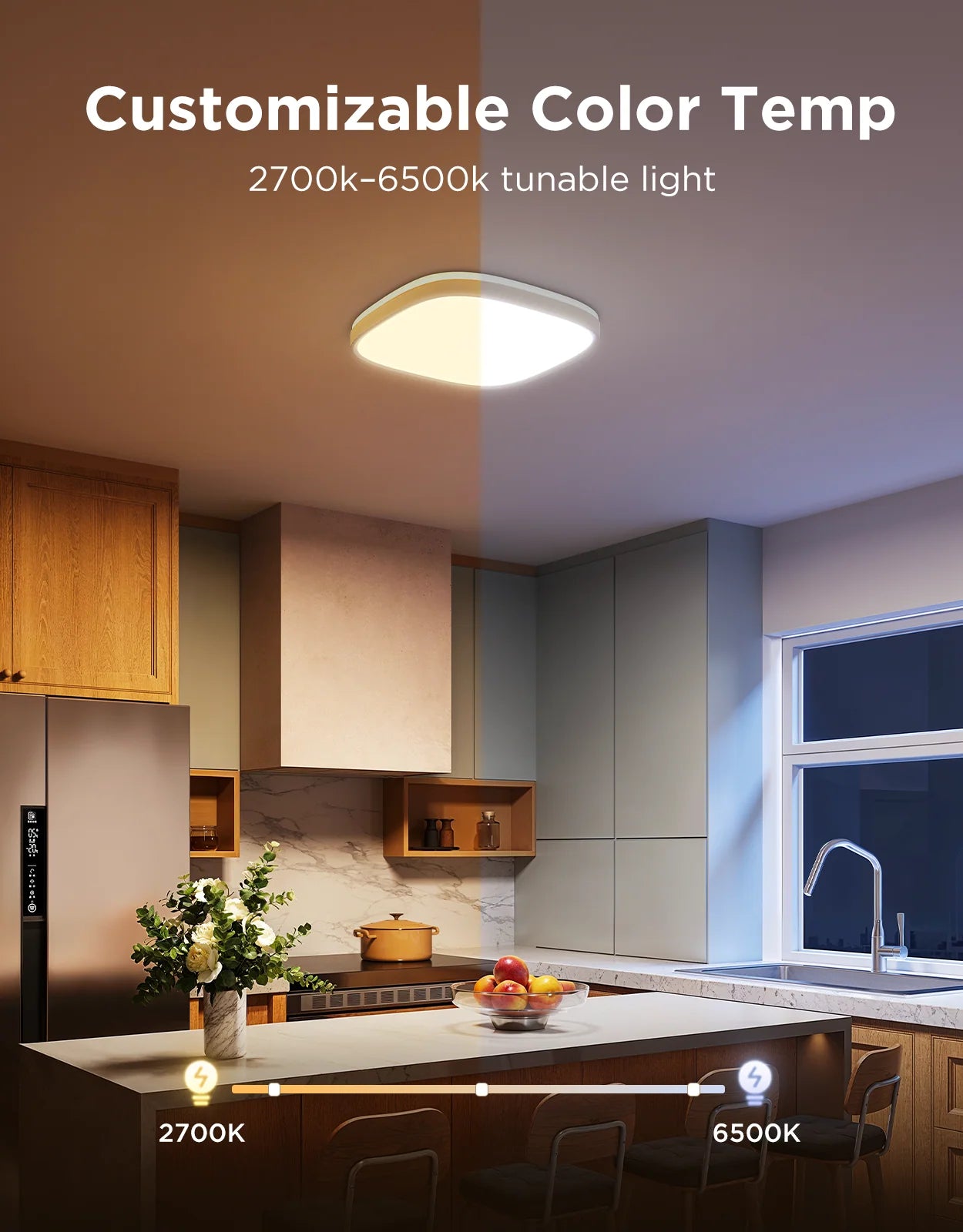 Govee 12 inch RGBWW + RGBIC Square Smart Ceiling Light
