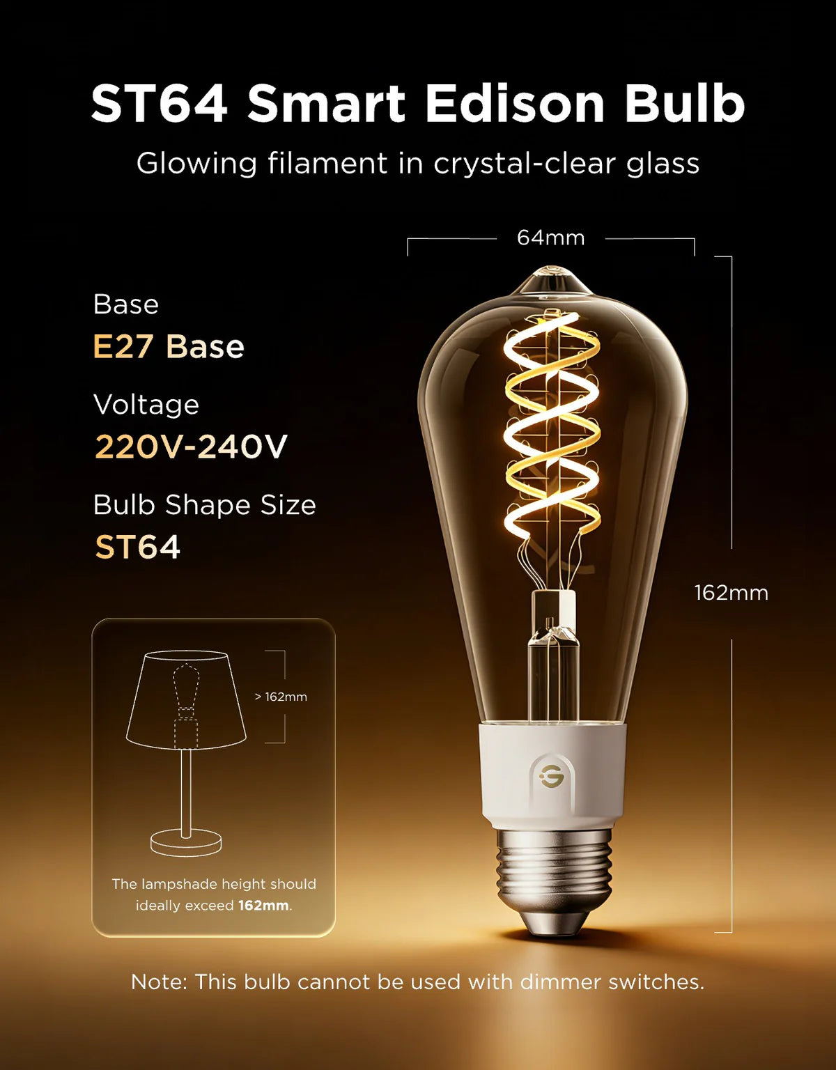 Govee E27 Smart Edison Light Bulb 500lm